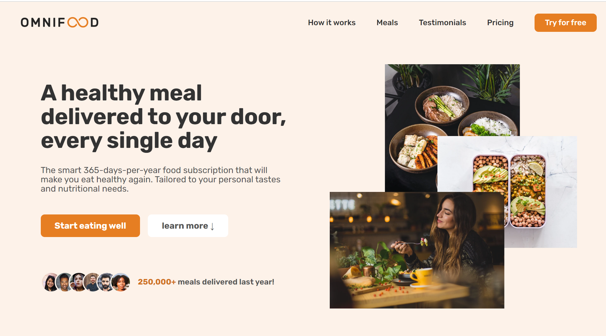Omnifood website screen 